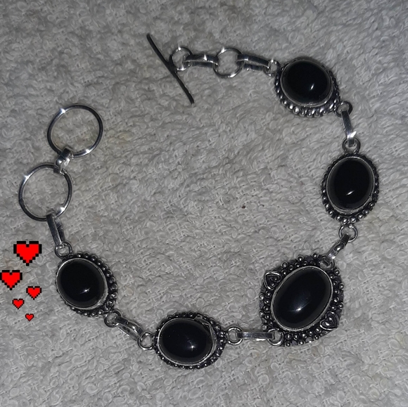 ❤Black Onyx Bracelet-❤Beautiful! - Picture 2 of 8